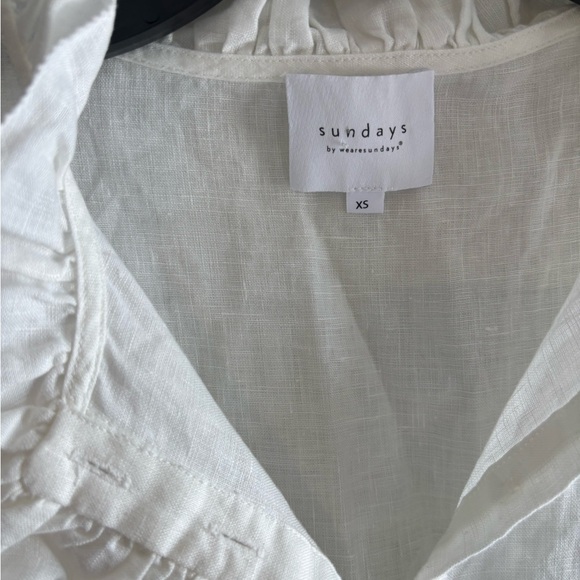 Sundays Cream Ruffle Trim Blouse - Picture 5 of 5